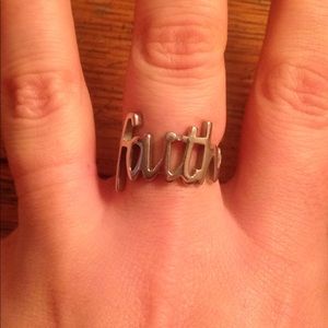 Stainless Steel FAITH script ring
